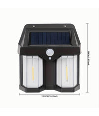 Applique Doppia Lanterna Solare Led Tungsteno Sensore Movimento Ip65 Da Esterno         
