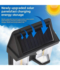 Applique Doppia Lanterna Solare Led Tungsteno Sensore Movimento Ip65 Da Esterno         