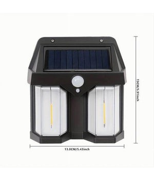 Applique Doppia Lanterna Solare Led Tungsteno Sensore Movimento Ip65 Da Esterno         