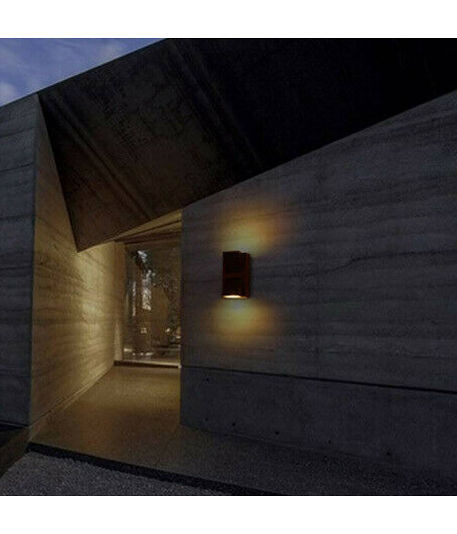 Applique Doppia Luce Led 10w Nero Bianco Lampada Parete Up Down Faretto Esterno  Nero-bianco Naturale      -