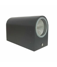 Applique Doppia Luce Led 10w Nero Bianco Lampada Parete Up Down Faretto Esterno  Nero-bianco Freddo      -