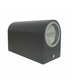 Applique Doppia Luce Led 10w Nero Bianco Lampada Parete Up Down Faretto Esterno  Nero-bianco Freddo      -