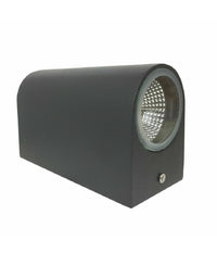 Applique Doppia Luce Led 10w Nero Bianco Lampada Parete Up Down Faretto Esterno  Nero-bianco Naturale      -