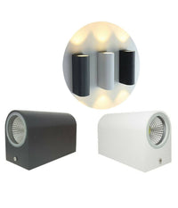 Applique Doppia Luce Led 10w Nero Bianco Lampada Parete Up Down Faretto Esterno         