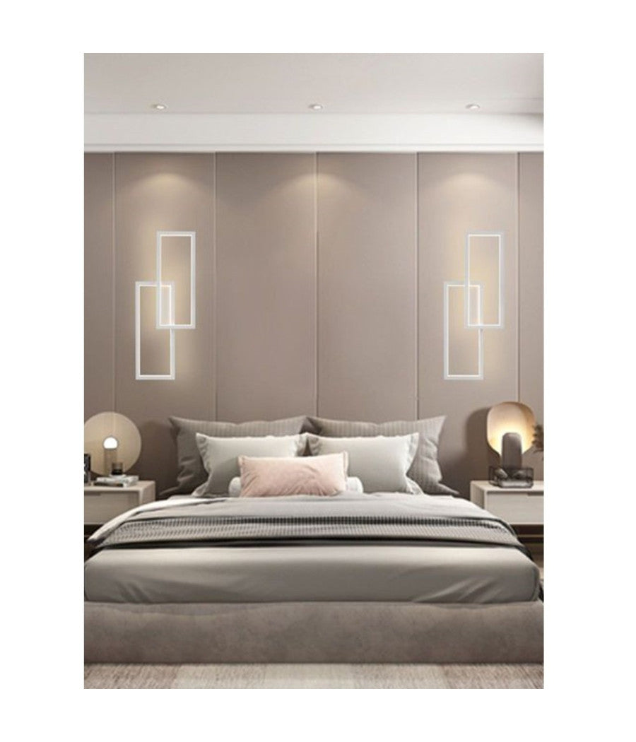 Applique Doppio Rettangolo 32 W Da Parete Abat Jour 3 Temperature Luce Aq25-b3c         