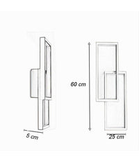 Applique Doppio Rettangolo 32 W Da Parete Abat Jour 3 Temperature Luce Aq25-b3c         