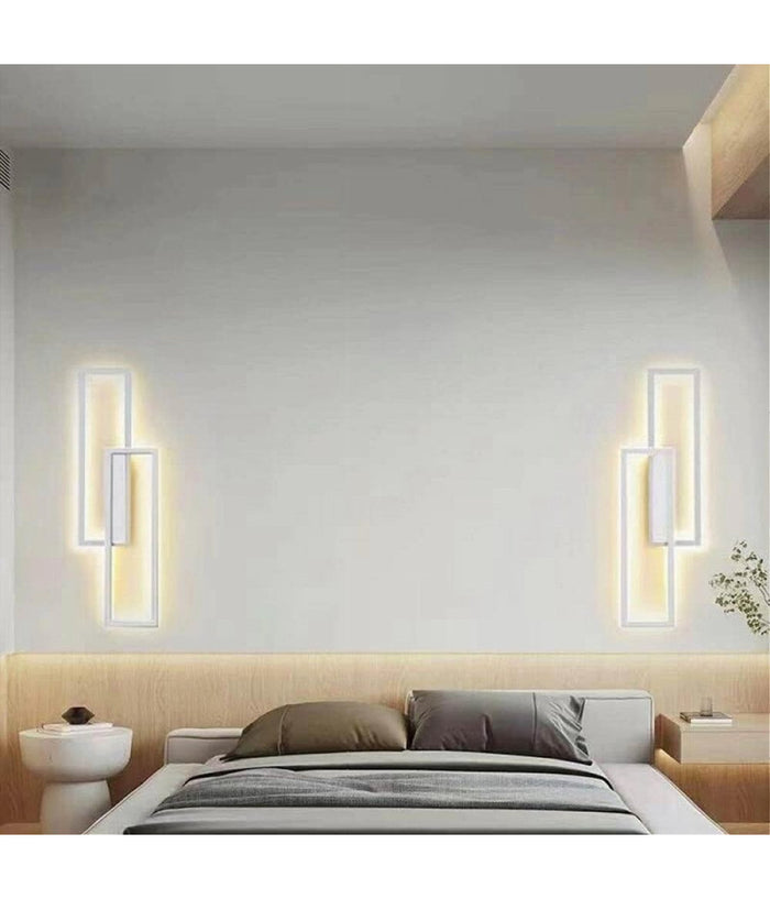 Applique Doppio Rettangolo 32 W Da Parete Abat Jour 3 Temperature Luce Aq25-b3c         
