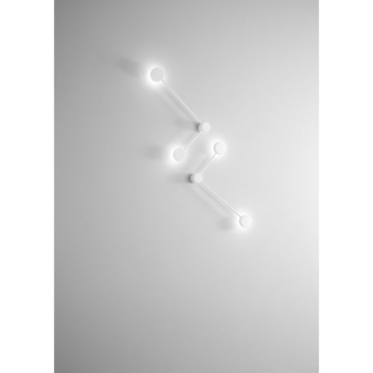 Lampada da parete Eclipsia bianca - 325x520x64mm 2xGX53 - Applique in metallo due bracci - Braccio lungo a destra