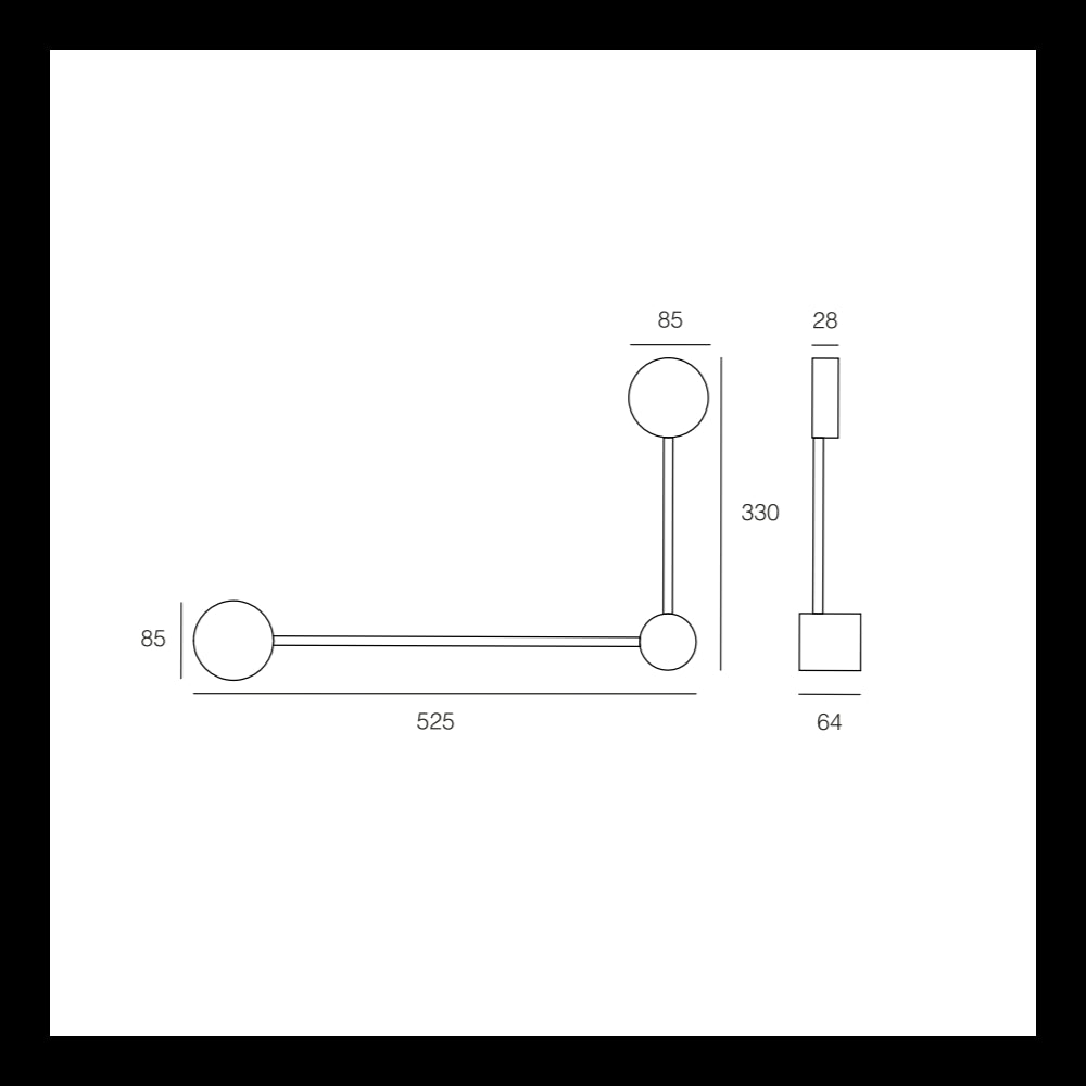 Lampada da parete Eclipsia Bianca - 325x520x64mm 2xGX53 - Applique in metallo due bracci - Braccio lungo a sinistra