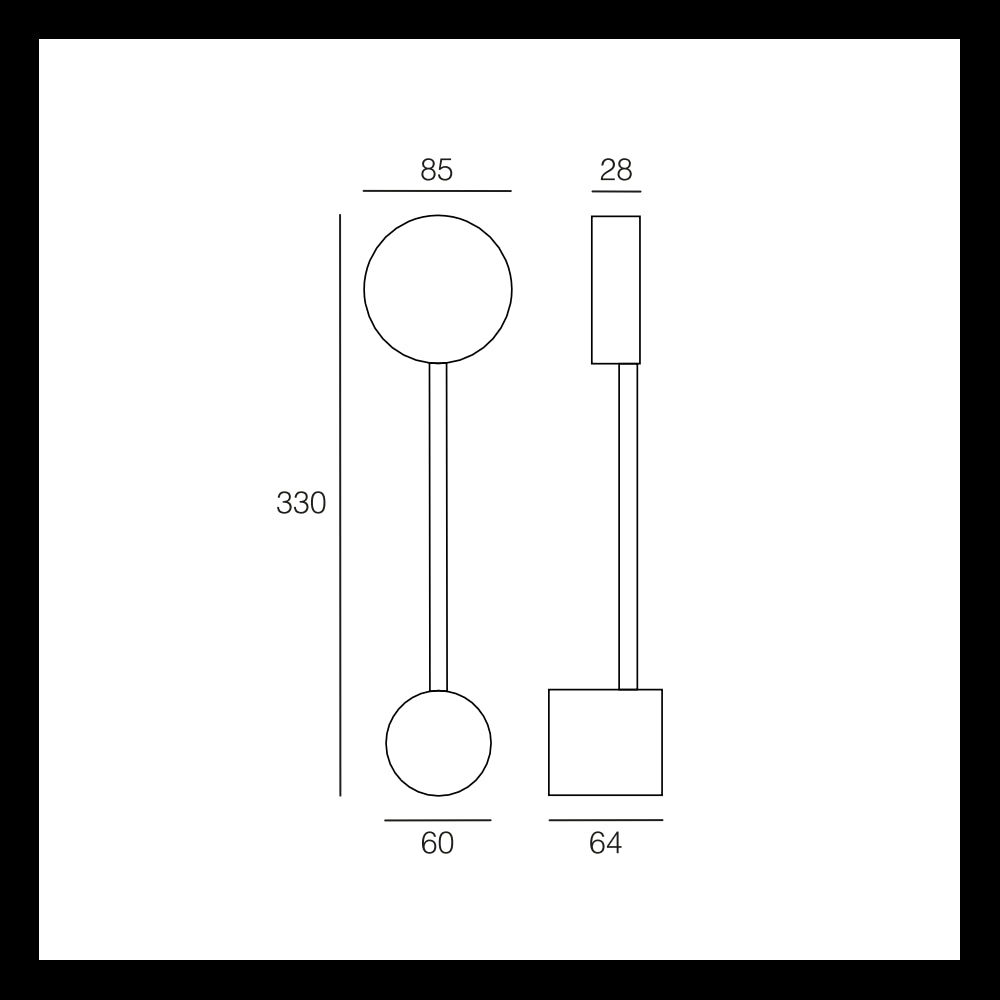 Lampada da parete Eclipsia bianca - 325x85x64mm GX53 - Applique da muro in metallo elegante