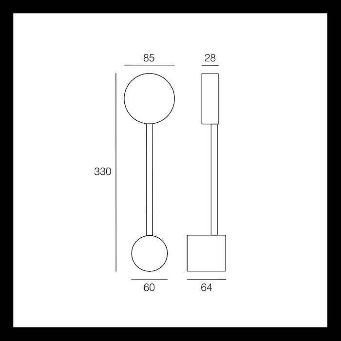 Lampada da parete Eclipsia bianca - 325x85x64mm GX53 - Applique da muro in metallo elegante
