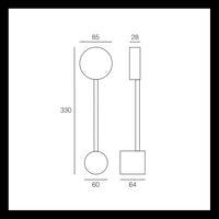Lampada da parete Eclipsia nera - 325x85x64mm GX53 - Applique da muro in metallo elegante