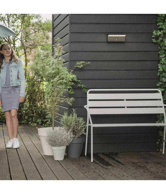 Applique Esterno 10w Con Sensore Pir Di Movimento Da Parete Giardino Ip54 Bs82-n  -bianco Caldo      -