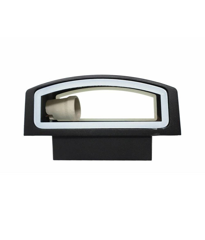 Applique Esterno 2 Vie E27 Max 60 Lampada Faretto Da Parete Luce Plafoniera 910  Nero       