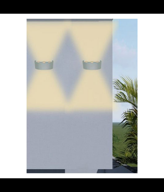 Applique Esterno Led 16w Crown Ip65 Up & Down Grigio Luce Calda Fredda Natural         