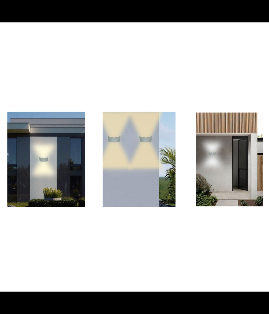 Applique Esterno Led 16w Crown Ip65 Up & Down Grigio Luce Calda Fredda Natural         