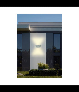Applique Esterno Led 16w Crown Ip65 Up & Down Grigio Luce Calda Fredda Natural         