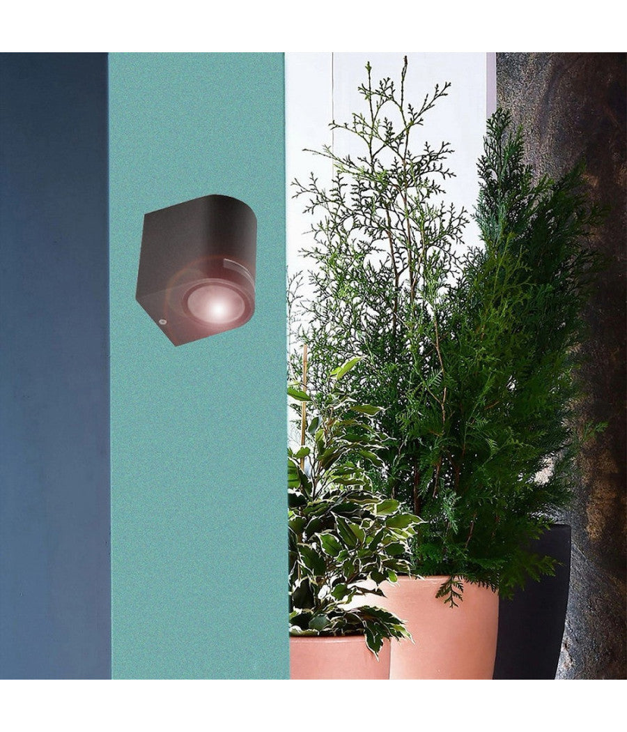 Applique Esterno Parete Facciate Giardino Lampada Muro Attacco Gu10 Ip54 Gn-wl061  Nero       