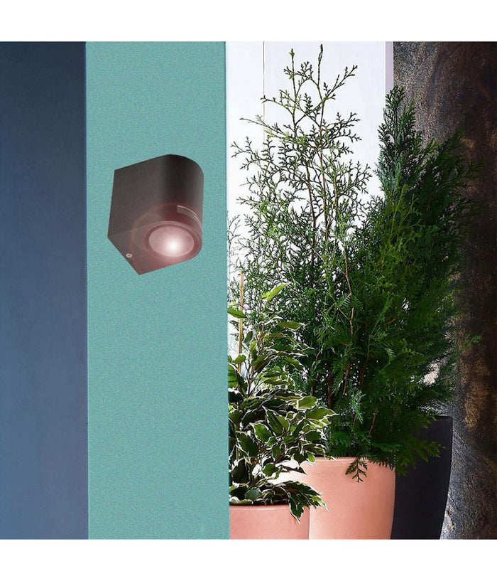 Applique Esterno Parete Facciate Giardino Lampada Muro Attacco Gu10 Ip54 Gn-wl061  Nero       