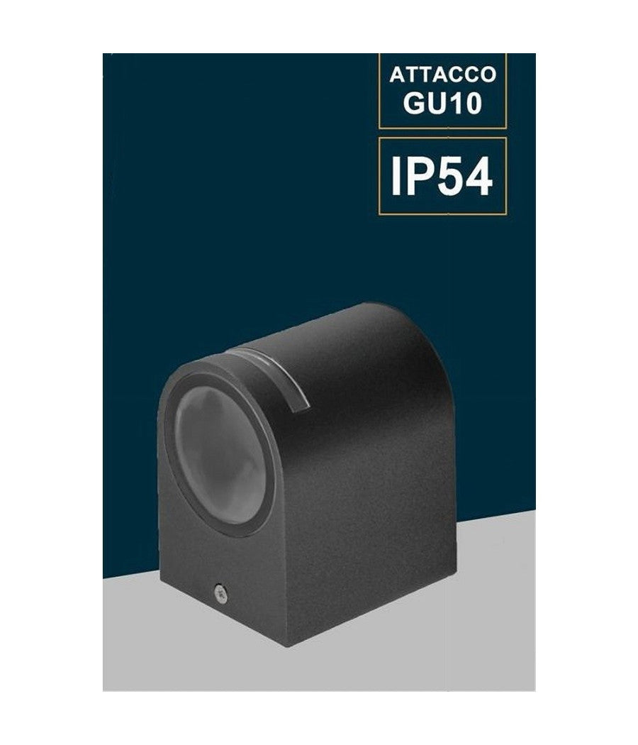 Applique Esterno Parete Facciate Giardino Lampada Muro Attacco Gu10 Ip54 Gn-wl061  Nero       
