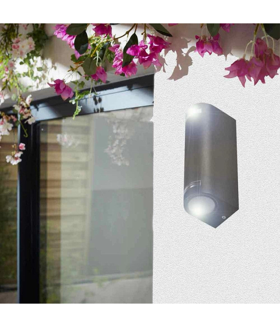 Applique Esterno Per Parete Facciate Giardino Lampada Up&down Gu10 Ip54 Gn-wl062  Nero       