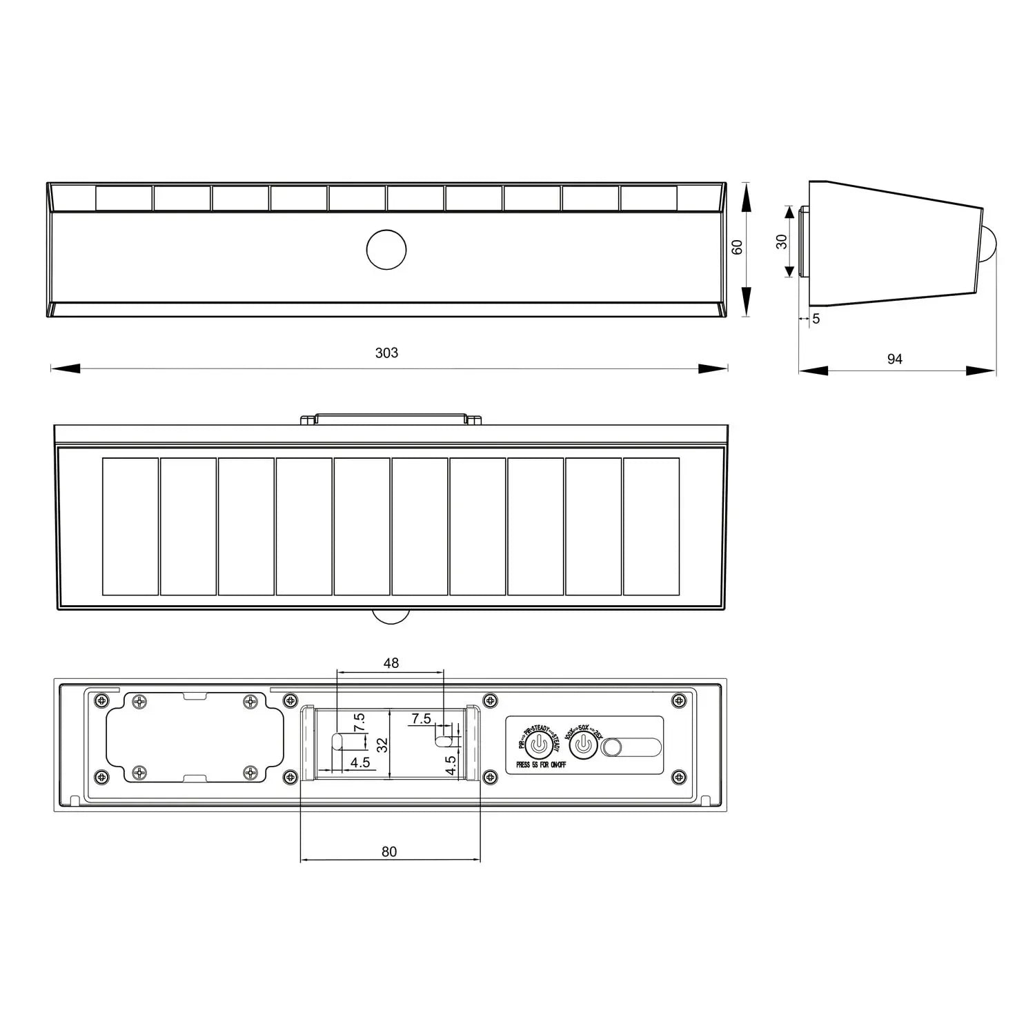 LÚZETE - APPLIQUE ESTERNO SOLARE IBRIDO 6W 4000K SENSORE IP44 NERO SUNDEW