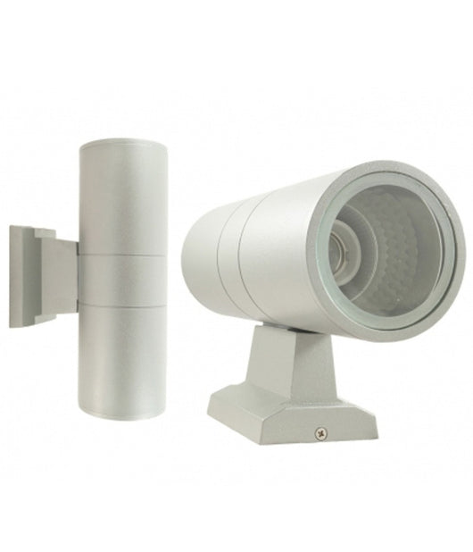 Applique Faretto Plafoniera Doppio Faretto Fascio Tondo Grigio Tubo Alluminio         