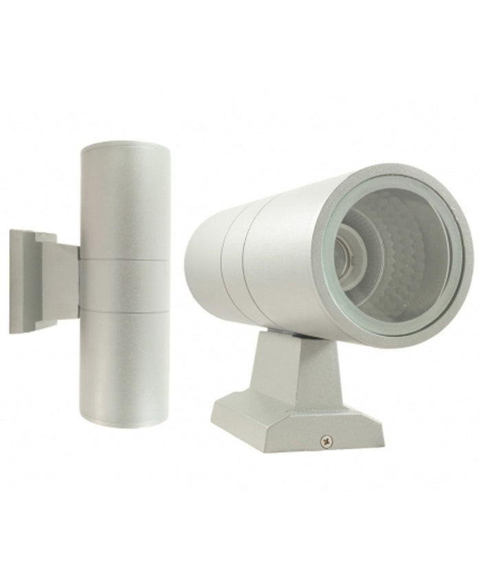 Applique Faretto Plafoniera Doppio Faretto Fascio Tondo Grigio Tubo Alluminio         