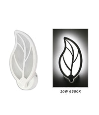 Applique Foglia A Parete 7 Watt Lampada Abat Jour Luce Fredda Calda Naturale E32  -bianco Freddo      -