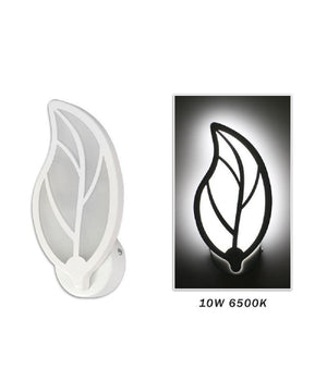 Applique Foglia A Parete 7 Watt Lampada Abat Jour Luce Fredda Calda Naturale E32  -bianco Freddo      -