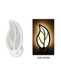 Applique Foglia A Parete 7 Watt Lampada Abat Jour Luce Fredda Calda Naturale E32         