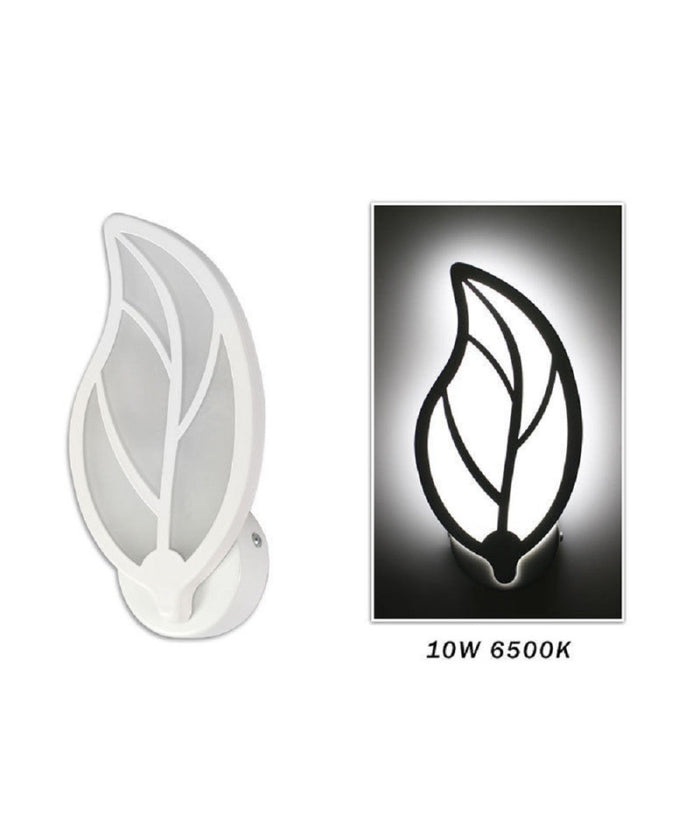 Applique Foglia A Parete 7 Watt Lampada Abat Jour Luce Fredda Calda Naturale E32         