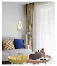 Applique Foglia A Parete 7 Watt Lampada Abat Jour Luce Fredda Calda Naturale E32         