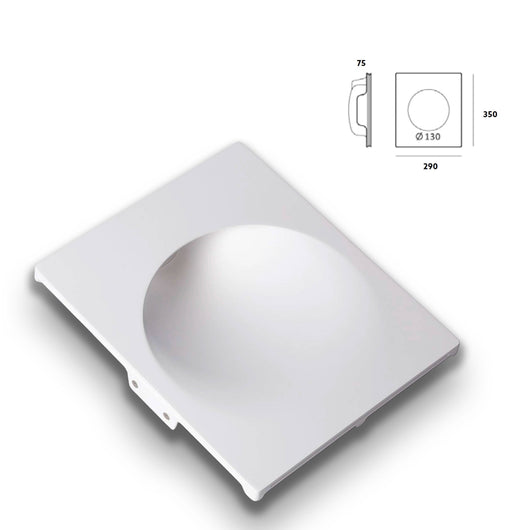*STOCK* Portafaretto In Gesso Ceramico ad incasso GHOST 350x290x75mm foro 13cm 40W GU10 IP20