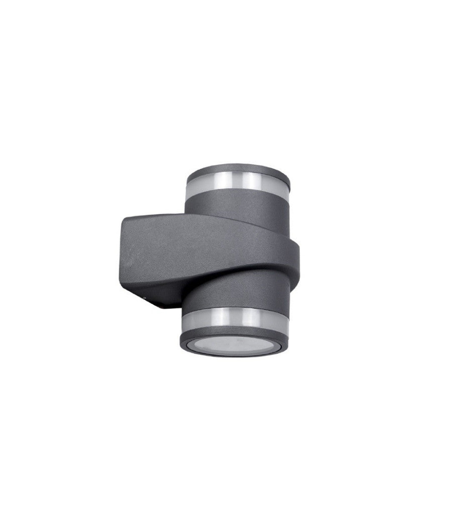 Applique In Alluminio 2x7w Con Doppia Emissione Corpo Grigio Luce 4000k Xc-9288         