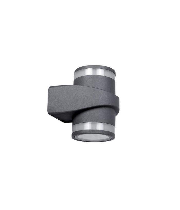 Applique In Alluminio 2x7w Con Doppia Emissione Corpo Grigio Luce 4000k Xc-9288         