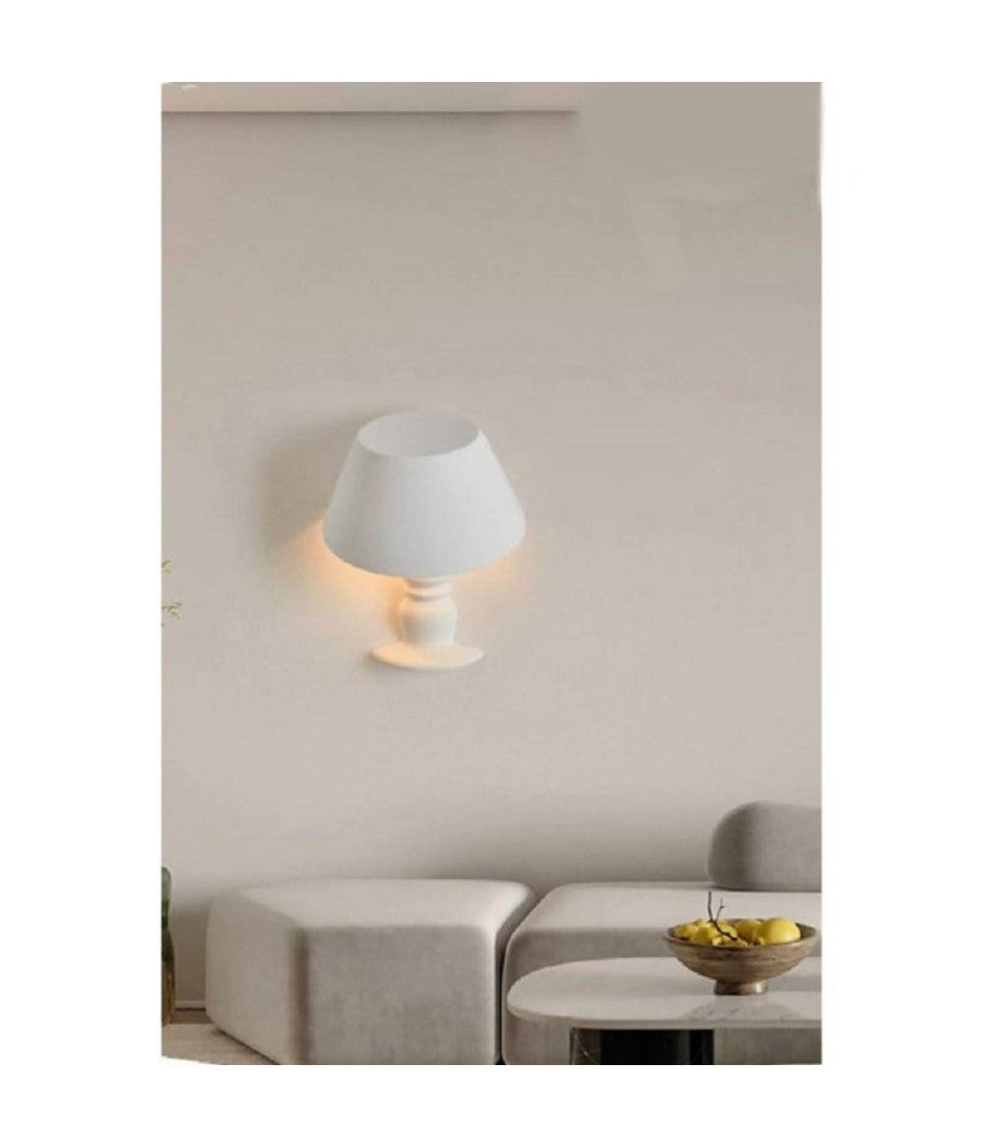 Applique In Gesso A Forma Lume A Parete Verniciabile Lumetto Attacco E14 Gs-e84         