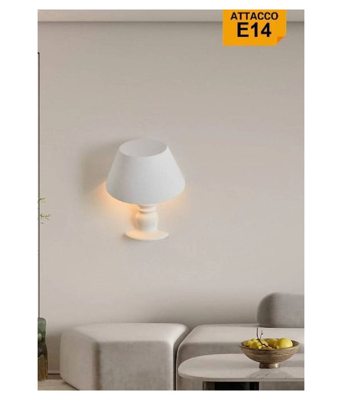 Applique In Gesso A Forma Lume A Parete Verniciabile Lumetto Attacco E14 Gs-e84         