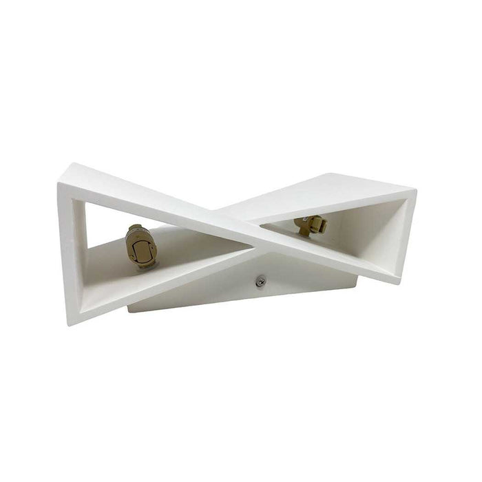 Trade Shop - Applique In Gesso Con Forma Asimetrica Doppia Emissione Luce G9 Da Parete Gs-e73 -