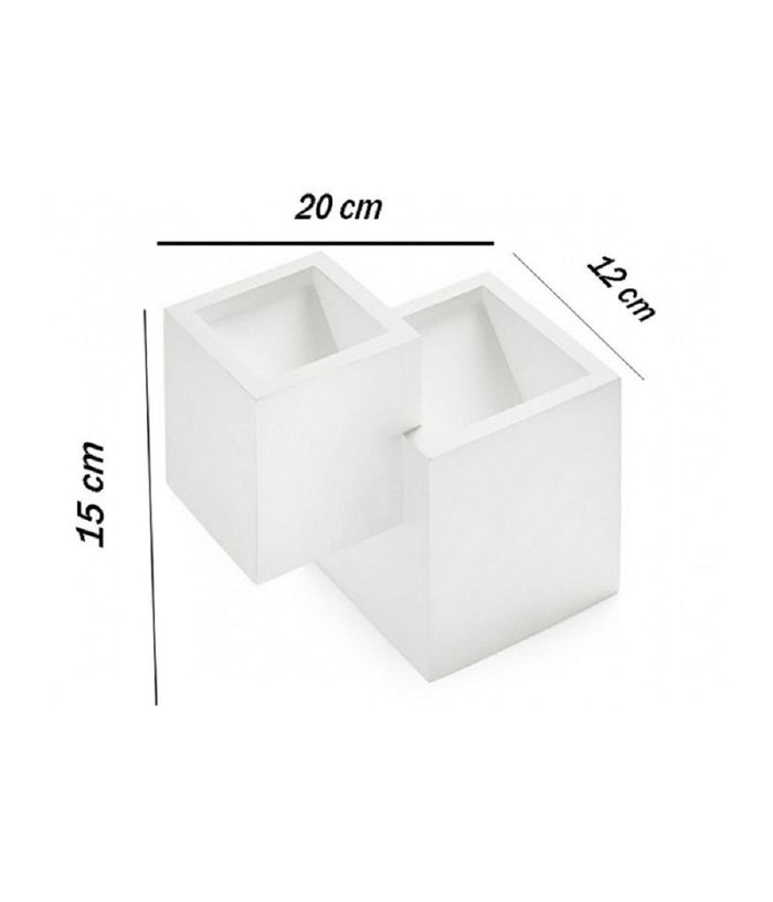 Applique In Gesso Moderno 2 Cubi A Doppia Emissione Luce Contemporanea G9 Gs-e74         