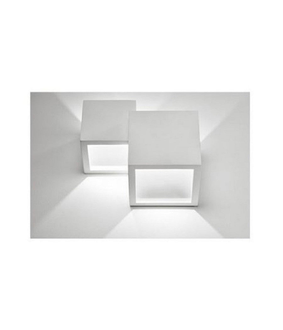 Applique In Gesso Moderno 2 Cubi A Doppia Emissione Luce Contemporanea G9 Gs-e74         