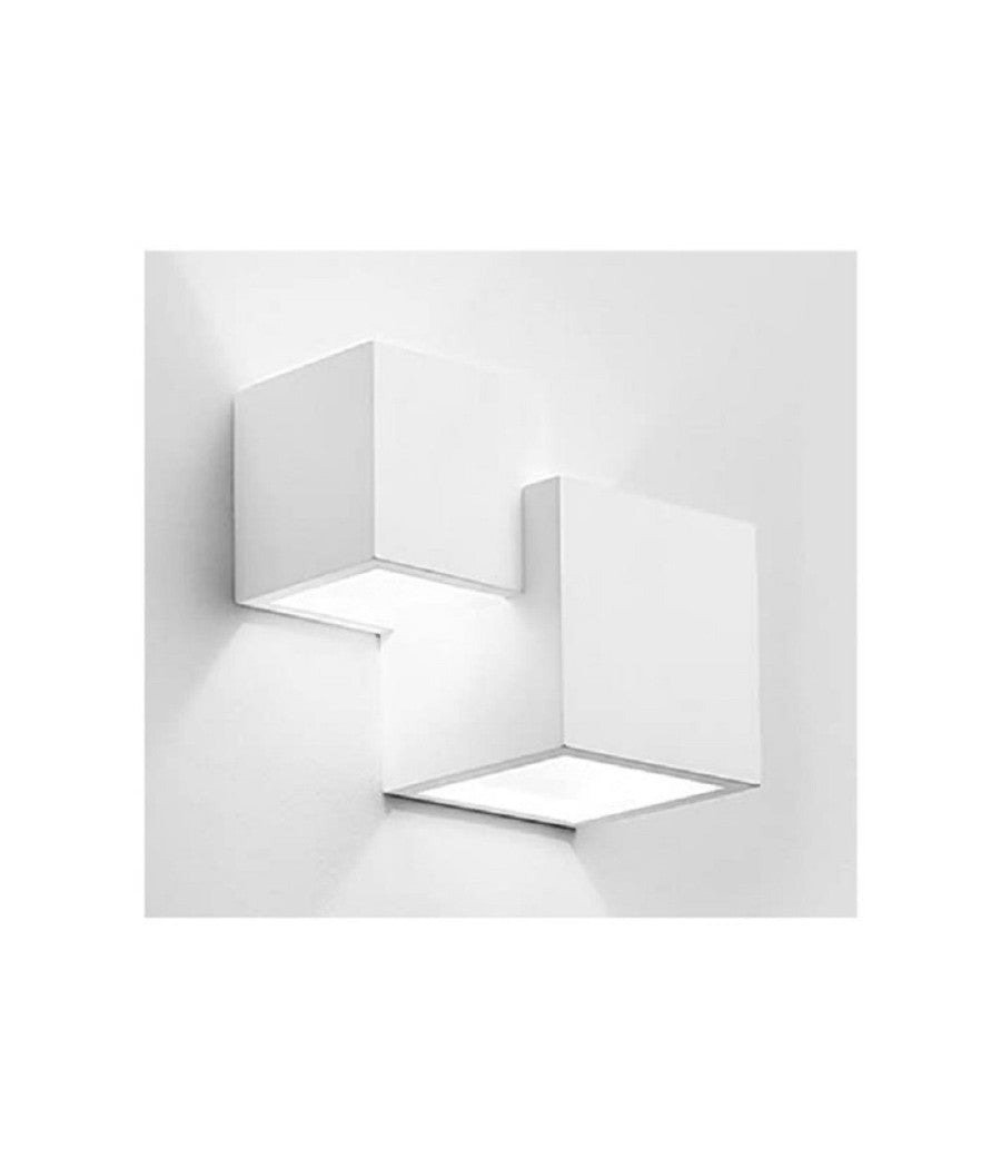 Applique In Gesso Moderno 2 Cubi A Doppia Emissione Luce Contemporanea G9 Gs-e74         