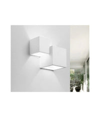 Applique In Gesso Moderno 2 Cubi A Doppia Emissione Luce Contemporanea G9 Gs-e74         