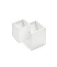 Applique In Gesso Moderno 2 Cubi A Doppia Emissione Luce Contemporanea G9 Gs-e74         