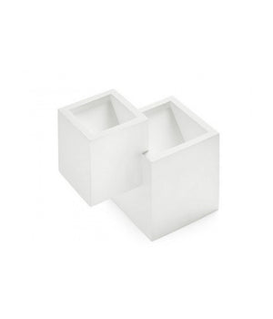 Applique In Gesso Moderno 2 Cubi A Doppia Emissione Luce Contemporanea G9 Gs-e74         