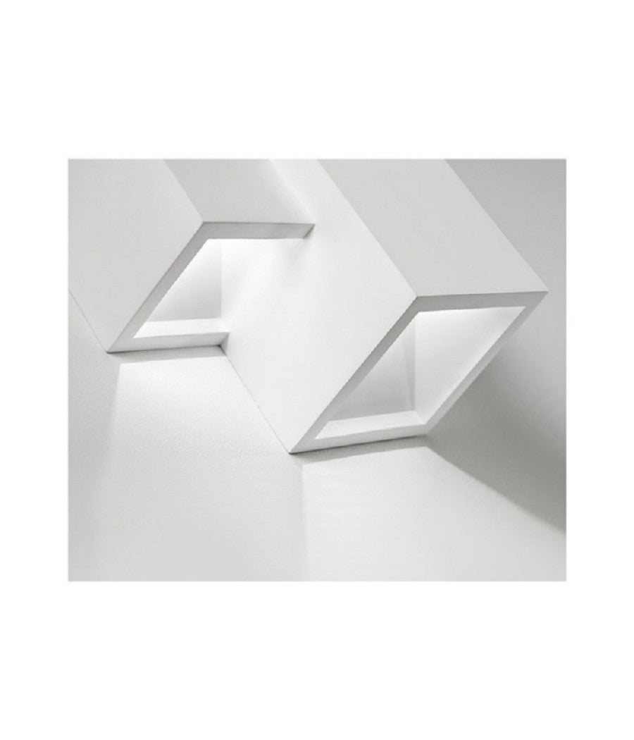 Applique In Gesso Moderno 2 Cubi A Doppia Emissione Luce Contemporanea G9 Gs-e74         