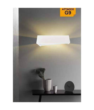 Applique In Gesso Moderno Design Rettangolo Tinteggiabile Biemissione G9 Gs-e76         