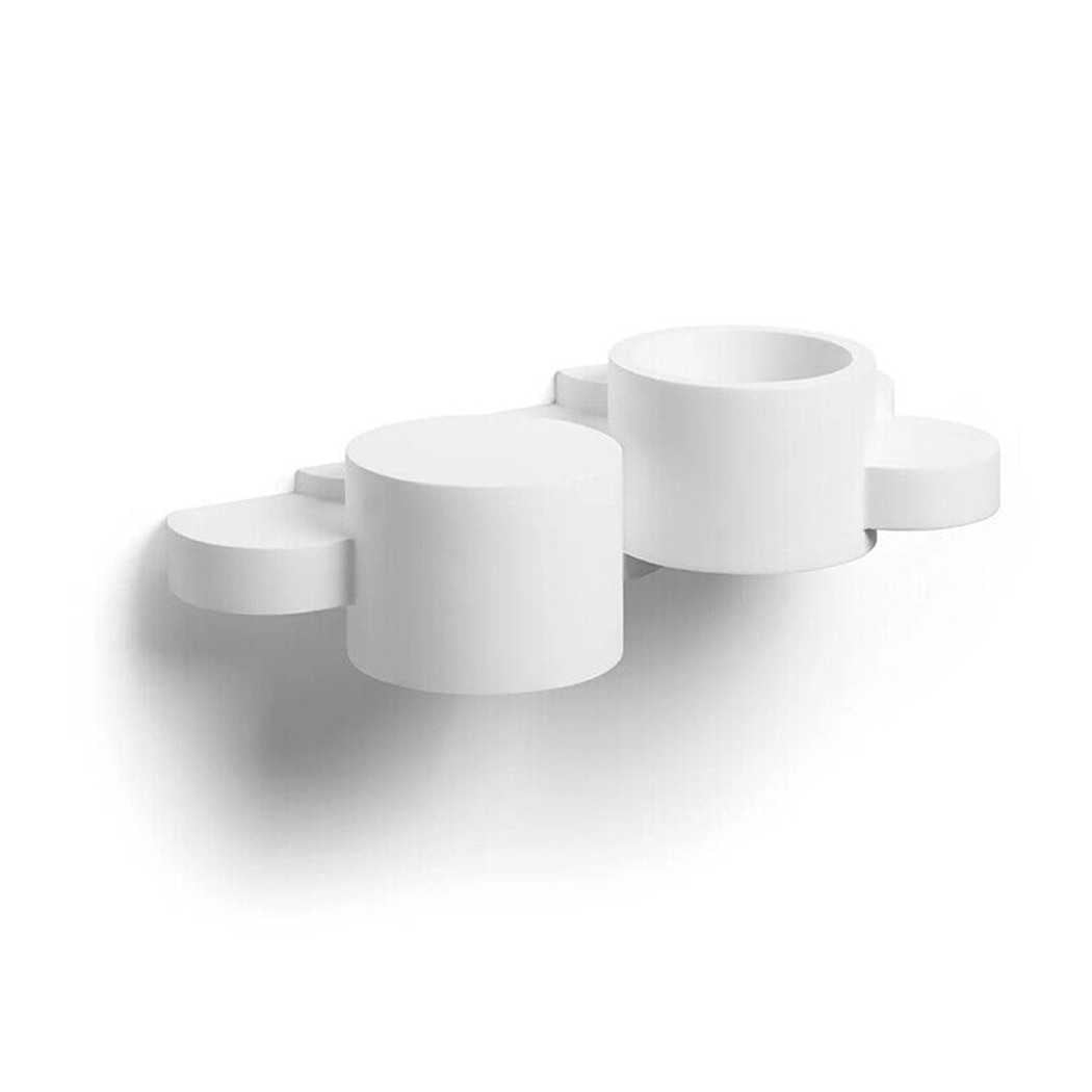 Trade Shop - Applique In Gesso Parete Bianco Moderna Luce Up&down G9 Cilindri Sfalsati Gs-e77 -