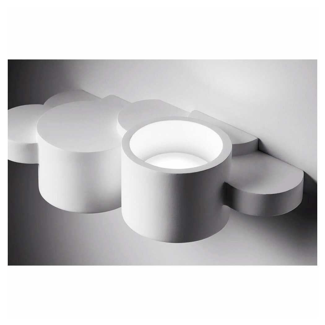 Trade Shop - Applique In Gesso Parete Bianco Moderna Luce Up&down G9 Cilindri Sfalsati Gs-e77 -