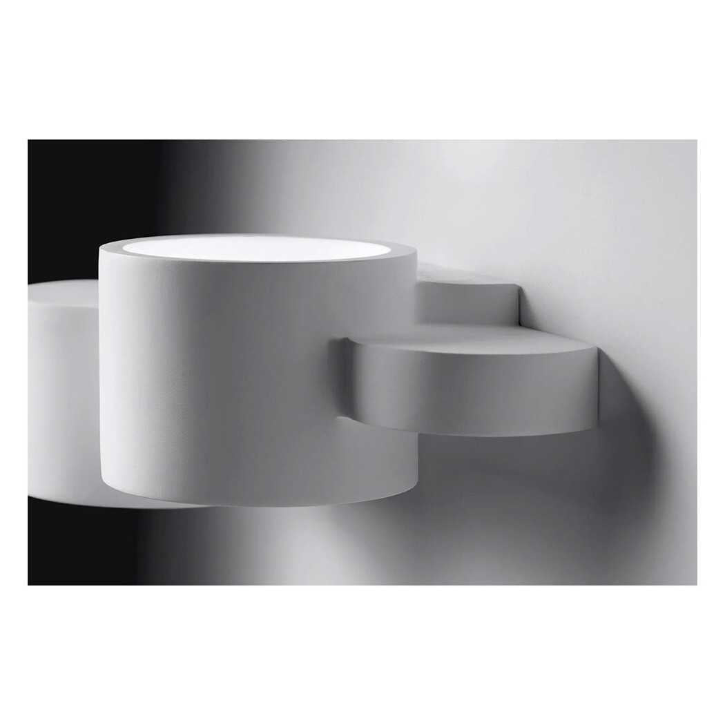 Trade Shop - Applique In Gesso Parete Bianco Moderna Luce Up&down G9 Cilindri Sfalsati Gs-e77 -